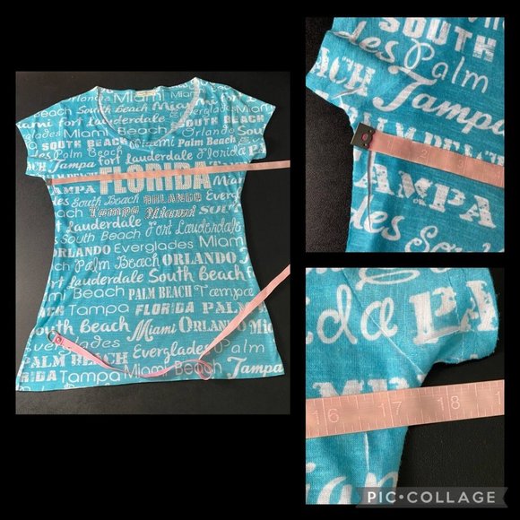 Sweet Gisele M Florida Themed Rhinestone Accented T-Shirt Beach Vacation - Picture 11 of 12